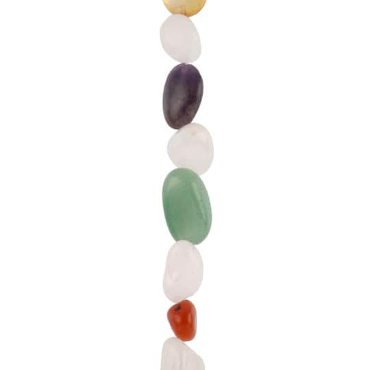 12 Pack: Multicolored Stone Irregular Oval Bead Mix by Bead Landing™